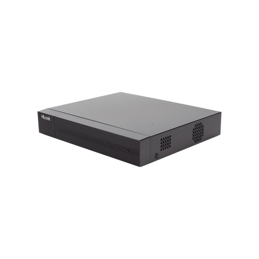 DVR TurboHD 4 Canales + 1 IP 1080p Lite AcuSense Lite (Evita Falsas Alarmas) con Audio por Coaxitron + 1 Bahía HDD + H.265+ + Salida Full HD